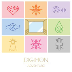 Rule 34 | crests (digimon), cross, digimon, digimon adventure, english text, heart, leaf, lowres, simple background, sun, tears, white background