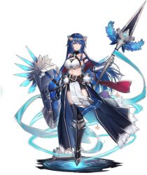 Rule 34 | 1girl, ark order, armor, armored boots, athena (ark order), belt, black footwear, black shorts, black thighhighs, blue hair, boots, echj, gauntlets, highres, holding, holding polearm, holding shield, holding spear, holding weapon, laurel crown, long hair, looking at viewer, official art, pelvic curtain, polearm, red eyes, shield, shorts, sidelocks, solo, sparkle, spear, tachi-e, tank top, thighhighs, transparent background, very long hair, weapon, white tank top