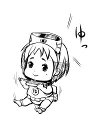 Rule 34 | 10s, 1girl, :&gt;, aged down, baby, diving mask, diving mask on head, goggles, goggles on head, greyscale, kantai collection, maru-yu (kancolle), military, military vehicle, mokuzou, monochrome, school swimsuit, simple background, solo, submarine, swimsuit, toy, watercraft