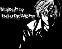 Rule 34 | death note, english text, greyscale, male focus, monochrome, parody, shadow, smile, solo, yagami light