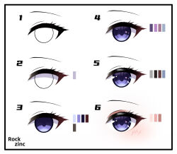 Rule 34 | absurdres, artist name, azur lane, black border, border, color guide, commentary request, eye focus, highres, how to, looking at viewer, purple eyes, rock zinc, simple background, white background, z23 (azur lane)