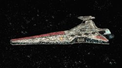 commentary_request from_side irvine_(ariadance005) no_humans science_fiction space spacecraft star_(sky) star_wars vehicle_focus venator-class_star_destroyer