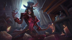 Rule 34 | 1girl, alternate costume, belt, black hair, bottle, bracelet, breasts, candle, cleavage, curtains, dark skin, dark-skinned female, dice, facial tattoo, feathers, glowing, glowing eyes, dreadlocks, hat, highres, izanami (smite), jewelry, long hair, necklace, official art, potion, sickle, simon eckert, smite, solo, tattoo, voodoo, voodoo doll, yellow eyes