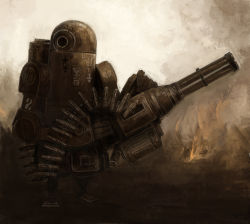 Rule 34 | bandolier, bullet, gun, highres, naoki (naoieo), non-humanoid robot, robot, weapon, world war robot