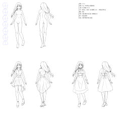 Rule 34 | 1girl, ass, character sheet, dongqing zaozigao, highres, nude, original, school uniform, sketch, tagme, translation request