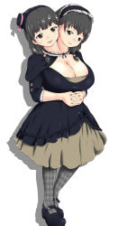 Rule 34 | 2girls, black hair, breasts, cleavage, conjoined, dress, ftt, lolita fashion, multiple girls, multiple heads, siblings, twins