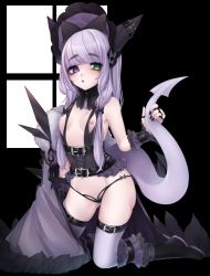 Rule 34 | 1girl, :o, aerodactyl, arm belt, bad id, bad twitter id, bare shoulders, belt, belt buckle, black belt, black bow, black footwear, black nails, black panties, blue eyes, bonnet, boots, bow, breastless clothes, breasts, bright pupils, buckle, chain, creatures (company), dinosaur tail, eyebrows, eyelashes, eyes visible through hair, fingernails, full body, fur trim, game freak, gen 1 pokemon, green eyes, groin, hair bow, heterochromia, highres, hime (ohime pkg), holding tail, horns, jewelry, kneeling, legband, legs apart, long hair, mega aerodactyl, mega pokemon, midriff, nail polish, nintendo, nipples, open mouth, panties, personification, pokemon, purple bow, purple hair, purple thighhighs, ring, small breasts, solo, straight hair, tail, tail raised, thick eyebrows, thigh strap, thighhighs, thong, tongue, underwear, white pupils, window, wristband
