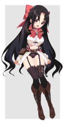 Rule 34 | 1girl, black hair, bow, breasts, brown eyes, cx4 storm (girls&#039; frontline), garter straps, girls&#039; frontline, hair bow, long hair, medium breasts, naoya come, panties, resolution mismatch, revealing clothes, solo, source larger, underwear, very long hair