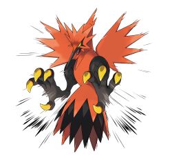 Rule 34 | absurdres, beak, creatures (company), galarian form, galarian zapdos, game freak, gen 8 pokemon, highres, legendary pokemon, nintendo, official art, open mouth, pokemon, pokemon (creature), solo, spiked hair, talons, transparent background, wings, yellow eyes