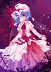 Rule 34 | 1girl, :d, anna (small night), ascot, blush, dress, female focus, hane (x20285), hat, juliet sleeves, long sleeves, looking at viewer, mob cap, open mouth, puffy long sleeves, puffy short sleeves, puffy sleeves, red eyes, remilia scarlet, short hair, short sleeves, silver hair, smile, solo, tareme, touhou, white dress