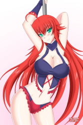 Rule 34 | 10s, 1girl, 2013, artist name, blush, breasts, dated, high school dxd, highres, large breasts, pole dancing, red hair, rias gremory, solo, the-sinner