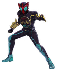 Rule 34 | 1boy, arm guards, full body, kamen rider, kamen rider ooo, kamen rider ooo (series), kariya, kariya8, looking at viewer, male focus, simple background, solo, white background
