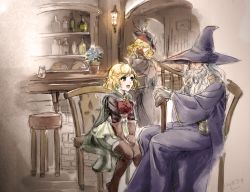 Rule 34 | 10s, 1girl, 2015, 2boys, :d, a (phrase), ahoge, aletheia (granblue fantasy), altheia, aqua eyes, beard, blonde hair, bottle, brother and sister, cape, chair, dated, earrings, facial hair, family, fantasy, father and daughter, father and son, flower, gloves, granblue fantasy, graphite (medium), hat, indoors, jewelry, k w r, lantern, long hair, lucius (granblue fantasy), mixed media, multiple boys, old, old man, open mouth, plant, potted plant, short hair, siblings, signature, sketch, skirt, smile, stool, table, teena (granblue fantasy), third-party edit, traditional media, white hair, witch hat, wizard