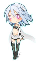 Rule 34 | 10s, 1girl, 2012, alpha (acerailgun), android, blue hair, blush, boots, borrowed character, chibi, detached sleeves, full body, glowing, glowing eyes, lowres, melanbread, original, pink eyes, signature, smile, solo, thigh boots, thighhighs, transparent background