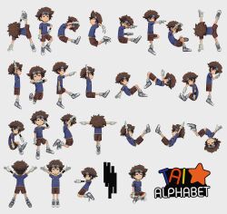 Rule 34 | absurdres, alphabet, digimon, expressionless, goggles, goggles on head, highres, short hair, simple background, star (symbol), white background, yagami taichi
