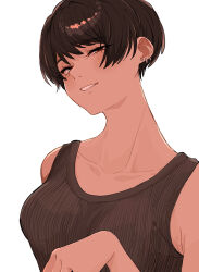 1girl alexkota1115 looking_at_viewer piercing short_hair smile tagme tank_top tomboy