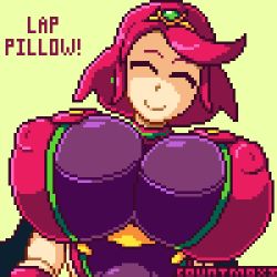 Rule 34 | 1girl, animated, animated gif, black gloves, blush, breasts, cleavage, countmoxi, covered erect nipples, from behind, gloves, hair ornament, huge breasts, kneeling, large breasts, looking at viewer, lowres, nintendo, no nut november, pixel art, pyra (xenoblade), red eyes, red hair, short hair, short shorts, shorts, sidelocks, simple background, smile, solo, tiara, underboob, white background, xenoblade chronicles (series), xenoblade chronicles 2