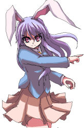 Rule 34 | 1girl, akiyasu, animal ears, rabbit ears, female focus, finger gun, reisen udongein inaba, solo, touhou, touhuya