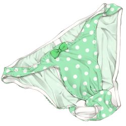 bow bow_panties dr_rex green_bow green_panties no_humans original panties polka_dot polka_dot_panties simple_background still_life underwear white_polka_dots