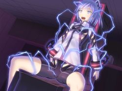 Rule 34 | 00s, blue hair, cuffs, electricity, electrocution, homura yuni, lilith-soft, restrained, shackles, tagme, taimanin (series), taimanin asagi, taimanin asagi kessen arena, torture, trinity (taimanin asagi)