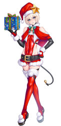 Rule 34 | 1boy, androgynous, ban! (bansankan), bell, blue eyes, boots, christmas, collar, fake tail, femboy , full body, gift, girly boy, gloves, hat, highleg, highleg leotard, highres, holding, holding gift, homare nao, leotard, lilith-soft, looking at viewer, neck bell, nipples, red hat, red leotard, santa hat, shiny clothes, shiny skin, short hair, solo, tail, taimanin (series), taimanin rpgx, trap, white hair