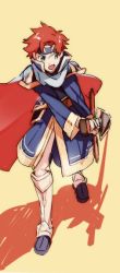Rule 34 | 1boy, armor, bad id, bad twitter id, cape, durandal (fire emblem), eliwood (fire emblem), fire emblem, fire emblem: the binding blade, fire emblem: the blazing blade, fire emblem heroes, headband, holding, holding sword, holding weapon, huge weapon, male focus, nintendo, red hair, roy (fire emblem), simple background, solo, spiked hair, sword, weapon