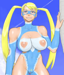 Rule 34 | 1990s (style), breasts, capcom, censored, large breasts, lowres, nipples, paint, pussy, rainbow mika, retro artstyle, street fighter, street fighter zero (series)