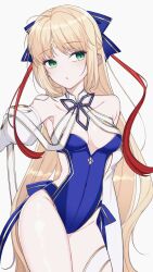 Rule 34 | absurdres, ahoge, artoria caster (fate), artoria caster (swimsuit) (fate), artoria caster (swimsuit) (third ascension) (fate), artoria pendragon (fate), bare shoulders, blonde hair, blue bow, blue one-piece swimsuit, blue ribbon, bow, breasts, diamond (shape), fate/grand order, fate (series), green eyes, hair between eyes, hair bow, highres, long hair, long sleeves, mati5572, one-piece swimsuit, ornament, red hair, ribbon, small breasts, swimsuit, twintails, white ribbon