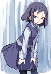 Rule 34 | 10s, avery (little witch academia), blue hair, dress, hairclip, little witch academia, short hair, uniform