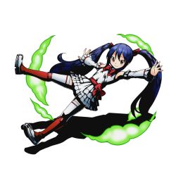 Rule 34 | 10s, 1girl, alpha transparency, armpits, blue hair, boots, bow, bowtie, brown eyes, detached sleeves, divine gate, fairy tail, full body, hair ornament, knee boots, layered skirt, long hair, looking at viewer, official art, outstretched arms, red bow, red footwear, shadow, shirt, skirt, sleeveless, sleeveless shirt, smile, solo, thighhighs, transparent background, twintails, ucmm, very long hair, wendy marvell, white shirt, white skirt, white thighhighs