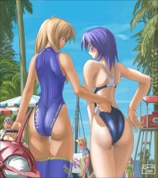 Rule 34 | ass, cameltoe, clothes pull, competition swimsuit, high cut kingdom, nyanko batake, one-piece swimsuit, one-piece swimsuit pull, swimsuit