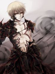 Rule 34 | 1boy, armor, blonde hair, fate/stay night, fate (series), fimyuan, gilgamesh (fate), highres, male focus, red eyes, solo, tattoo