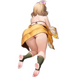 Rule 34 | 1girl, absurdres, all fours, anis (nikke), anis (sparkling summer) (nikke), ass, bent over, bikini, black footwear, brown hair, eyepatch bikini, goddess of victory: nikke, highres, jacket, non-web source, sunglasses, swimsuit, thick thighs, thighs