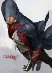 Rule 34 | 1boy, arno dorian, assassin&#039;s creed, assassin&#039;s creed: unity, assassin&#039;s creed (series), blade, coat, concealed weapon, gloves, highres, hood, leonardo (lil lil), male focus, solo, weapon
