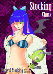 Rule 34 | 10s, ;p, bra, chuck (psg), lingerie, one eye closed, panty &amp; stocking with garterbelt, stocking (psg), tongue, tongue out, underwear, wink
