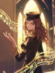 1girl breasts brown_hair dorothea_arnault fire_emblem fire_emblem:_three_houses garreg_mach_monastery_uniform green_eyes hat highres large_breasts long_hair nintendo solo