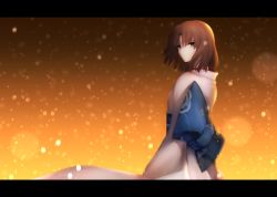 Rule 34 | 1girl, bad id, bad pixiv id, breasts, brown eyes, brown hair, closed mouth, head tilt, highres, japanese clothes, kara no kyoukai, kimono, letterboxed, looking to the side, night, okakasushi, outdoors, patterned clothing, ryougi shiki, short hair, small breasts, snowflakes, snowing, solo, white kimono