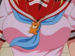Rule 34 | 1990s (style), 1girl, animated, animated gif, bear, blonde hair, bouncing breasts, breasts, burn-up, burn-up excess, close-up, female focus, head out of frame, kinezono rio, large breasts, retro artstyle, sailor, short hair, solo, uniform