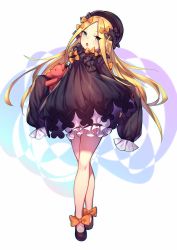 Rule 34 | 1girl, abigail williams (fate), absurdres, black bow, black dress, black ribbon, blonde hair, blue eyes, bow, commentary request, dress, dress bow, dress shoes, fate/grand order, fate (series), footwear bow, frilled dress, frilled legwear, frilled sleeves, frills, full body, gothic lolita, hair bow, hands in opposite sleeves, hat, highres, holding, holding toy, lolita fashion, long hair, long sleeves, looking at viewer, multiple hair bows, open mouth, orange bow, ribbon, shennai misha, shoes, solo, stuffed animal, stuffed toy, teddy bear, too many bows, toy, very long hair