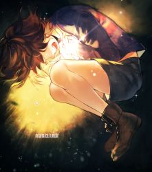 Rule 34 | androgynous, brown hair, frisk (undertale), full body, gender request, glowing, hands on own chest, hidden eyes, noahxica, open mouth, shirt, shoes, shorts, solo, sparkle, striped clothes, striped shirt, undertale, watermark, web address