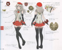 Rule 34 | 10s, 1girl, alisa ilinichina amiella, annotated, asymmetrical gloves, bare shoulders, black footwear, black gloves, black thighhighs, blue eyes, boots, character sheet, elbow gloves, fingerless gloves, full body, gloves, god eater, god eater 2: rage burst, hat, highres, mismatched gloves, navel, official art, silver hair, simple background, skirt, thigh boots, thighhighs, translation request, unmoving pattern, zettai ryouiki