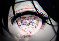 Rule 34 | 1other, 58 (opal 00 58), black hair, close-up, commentary, english commentary, eye focus, eyelashes, heart, heart-shaped pupils, looking at viewer, original, solo, symbol-shaped pupils