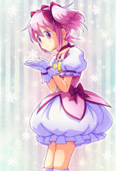 Rule 34 | 1girl, gloves, highres, kaname madoka, kaname madoka (magical girl), magical girl, mahou shoujo madoka magica, mimimix, pink eyes, pink hair, puffy short sleeves, puffy sleeves, short sleeves, short twintails, solo, twintails, white gloves