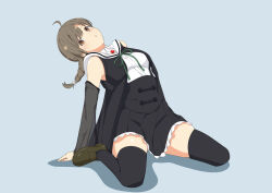 Rule 34 | 1girl, :o, absurdres, ahoge, arm at side, assault lily, bare shoulders, black jacket, black skirt, black thighhighs, braid, breasts, brown eyes, brown footwear, brown hair, buttons, commentary request, detached sleeves, flower, frilled skirt, frills, full body, green ribbon, grey background, hair flower, hair ornament, highres, jacket, leaning back, light blush, loafers, long hair, long sleeves, looking at viewer, medium breasts, miniskirt, neck ribbon, open clothes, open jacket, parted lips, ribbon, rokkaku shiori, school uniform, see-through, see-through sleeves, senri (senri03151221), shadow, shirt, shoes, simple background, single braid, sitting, skirt, sleeveless, sleeveless jacket, sleeveless shirt, solo, thighhighs, underbust, wariza, white flower, white shirt, yurigaoka girls academy school uniform, zettai ryouiki