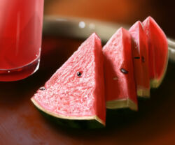 Rule 34 | blurry, blurry background, drink, food, food focus, fruit, original, th6313, watermelon, watermelon slice