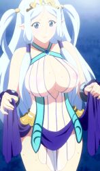 Rule 34 | 1girl, absurdres, breasts, highres, large breasts, nipples, queen&#039;s blade, queen&#039;s blade grimoire, solo, standing, stitched, third-party edit, tina (queen&#039;s blade)