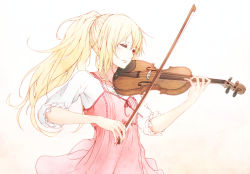 Rule 34 | 10s, 1girl, blonde hair, bow (music), closed eyes, instrument, long hair, merula, miyazono kawori, playing instrument, ponytail, shigatsu wa kimi no uso, solo, violin