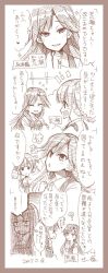 Rule 34 | 10s, 3girls, ?, ^ ^, arashio (kancolle), artist name, blunt bangs, blush, buttons, closed eyes, collared shirt, comic, dress, grabbing another&#039;s chin, hand on another&#039;s chin, highres, kantai collection, kasumi (kancolle), long hair, long sleeves, low twintails, monochrome, multiple girls, nose blush, one-hour drawing challenge, ooshio (kancolle), pinafore dress, shaded face, shirt, side ponytail, sigh, sleeveless dress, smile, sweatdrop, swept bangs, tsuji kazuho, twintails, wavy mouth