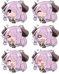 Rule 34 | &gt; &lt;, +++, 10s, 1girl, :&gt;, ^ ^, animal, animal on head, braid, bug, butterfly, chibi, closed eyes, crying, demon horns, draph, expressions, closed eyes, flying sweatdrops, granblue fantasy, hair ornament, hair over one eye, hanauna, heart, heart-shaped eyes, horns, insect, long hair, multiple views, narmaya (granblue fantasy), on head, open mouth, pink hair, pointy ears, seal (animal), smile, streaming tears, tears, wavy mouth