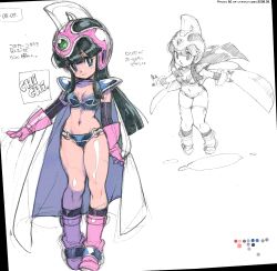 Rule 34 | armor, bikini, chi-chi (dragon ball), color guide, dragon ball, hime cut, simple background, sketch, swimsuit, tagme, toriyama akira (style), translation request, white background